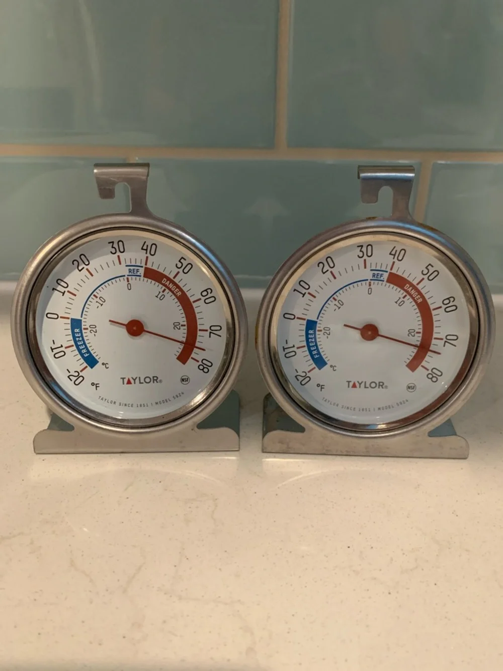 Taylor refrigerator/ freezer Thermometer - set of 2